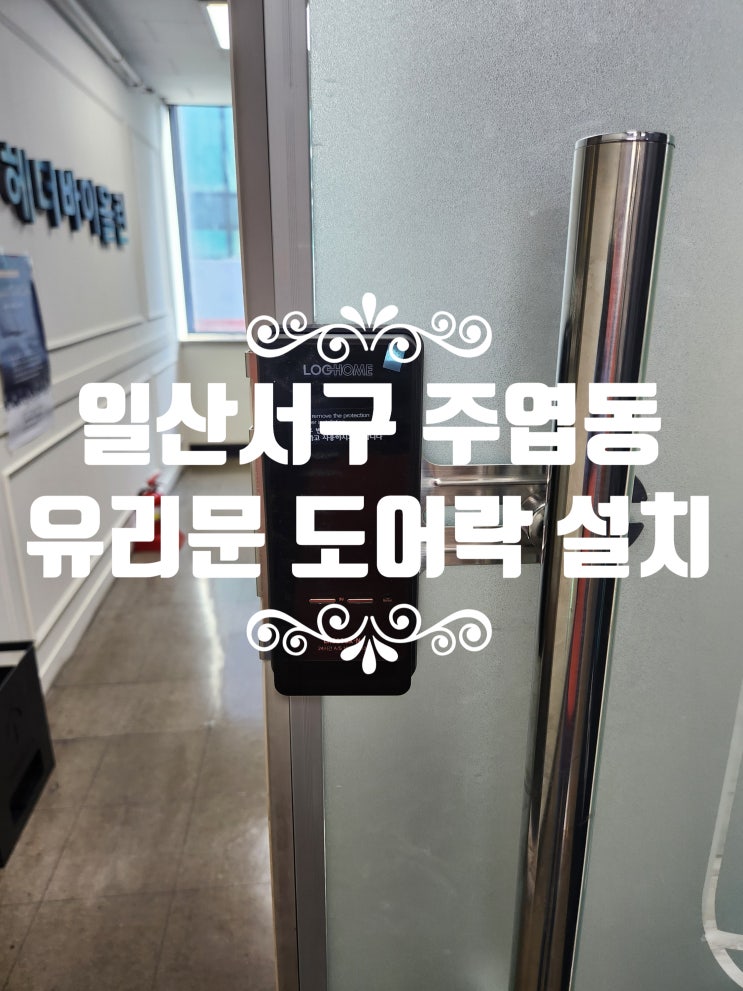  일산 번호키 주엽동 자유프라자 유리문 도어락 설치 출장 열쇠