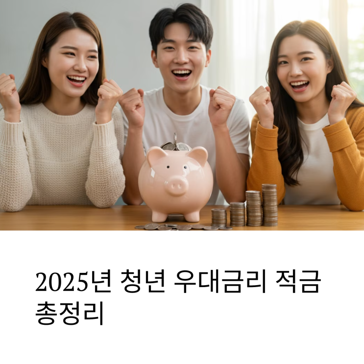  2025 청년 우대금리 적금 리스트 – 높은 금리로 목돈 마련!