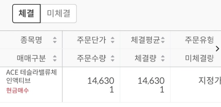  주식 저축 2025.02.26 : ACE테슬라밸류체인액티브 매수