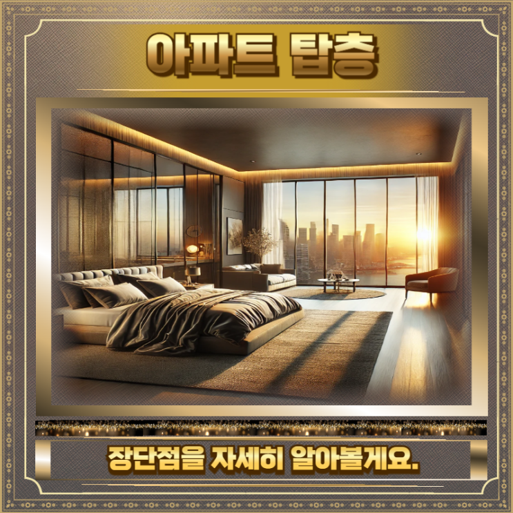  아파트 탑층 장점 단점 완벽정리