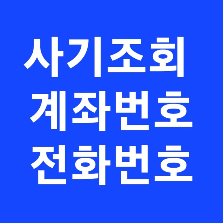사기 계좌번호 조회 계좌 사기 조회 전화번호 사기 조회 방법 경찰청 사기조회 더치트