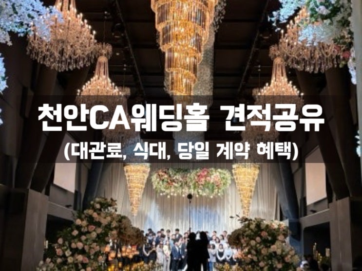  2025년 천안 CA 웨딩홀 견적공유(대관료, 식대, 당일결제 혜택 등)