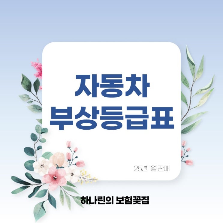  자동차사고부상등급표 및 약관 1급 14급 하나린 보험꽃집 김유빈 설계사 자부상 자부치 분류표 상해급별 상해내용 골절 염좌 등