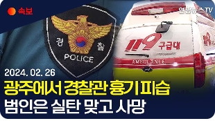 광주<b>경찰관 흉기피습</b> 범인 실탄맞고 사망! 천안 고속도로... 