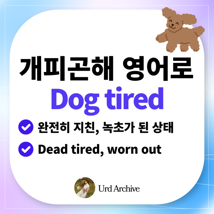  Dog tired - '나 지금 개피곤해' 영어로?  