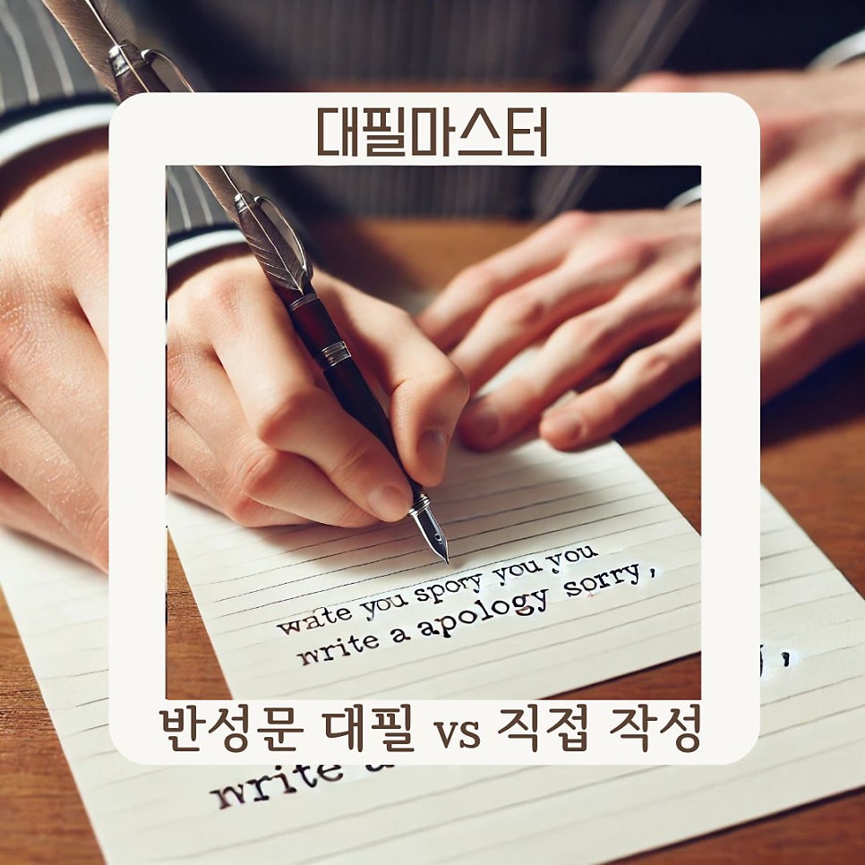 반성문 대필 vs 직접 작성: 차이점과 장단점 비교