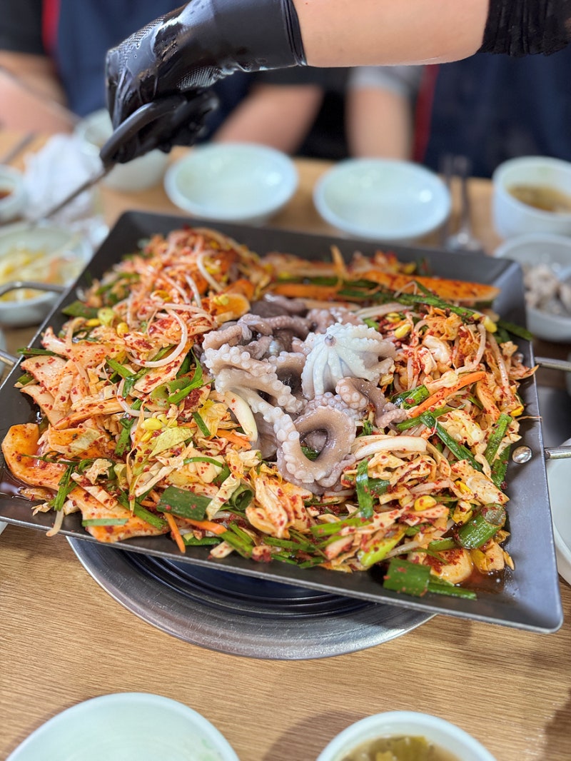 왕십리 낙지 맛집 - 다현목포갯벌산낙지, 산낙지철판볶음 몸보신 피로 회복 도선동 낙지 맛....