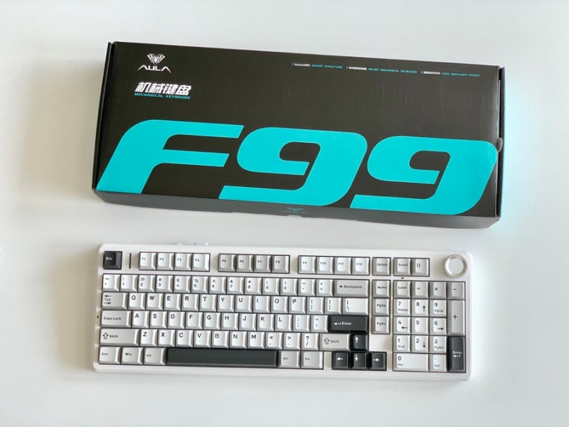 AULA 독거미 키보드 F99 pro 프로 경해축 리뷰 + F87 pro 그레이축 타건 비교