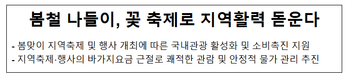 봄철 나들이, 꽃 축제로 지역활력 돋운다 봄철 나들이, 꽃 축제로 지역활력 돋운다