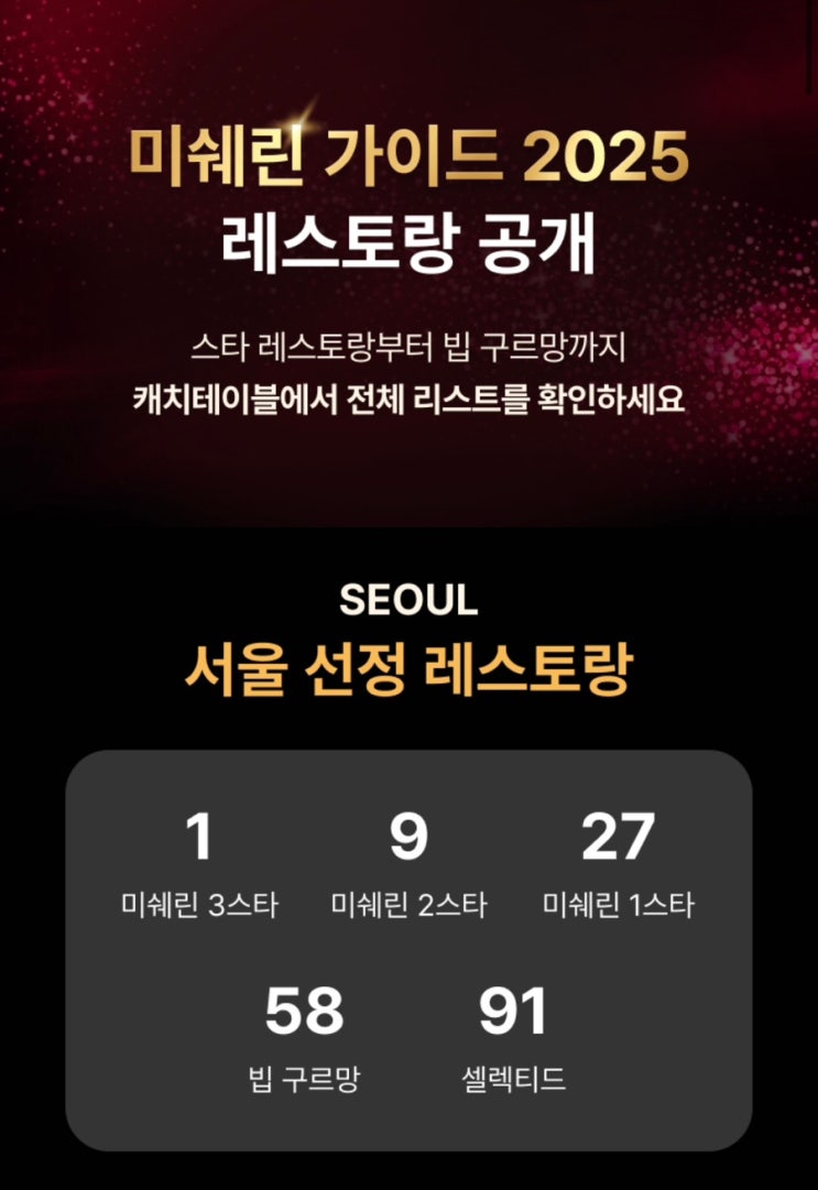  미쉐린 가이드 2025 리스트 :: 내돈내산 추천 맛집