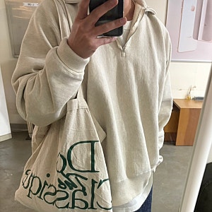 아프레쎄하프집업 25SS 빈티지하프집업 스웻셔츠 오트밀색상 4사이즈리뷰와 아프레쎄 토트백....