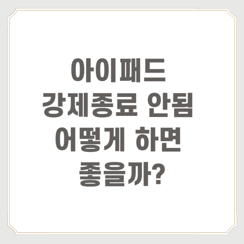 아이패드 강제종료 안됨 어떻게 하면 좋을까?