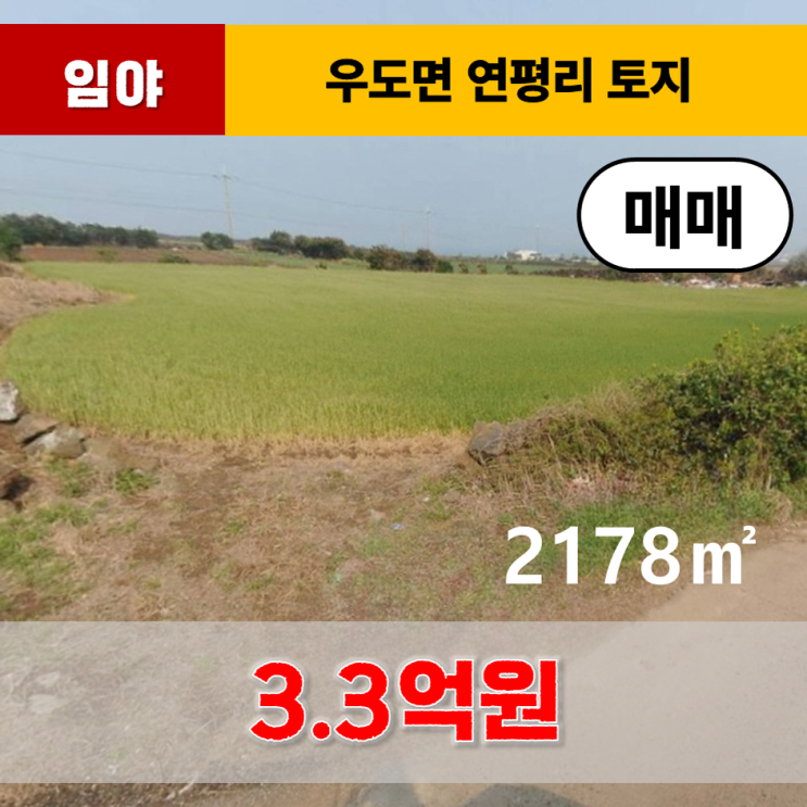  《제주도토지》 서귀포시 우도면 연평리 토지 매매