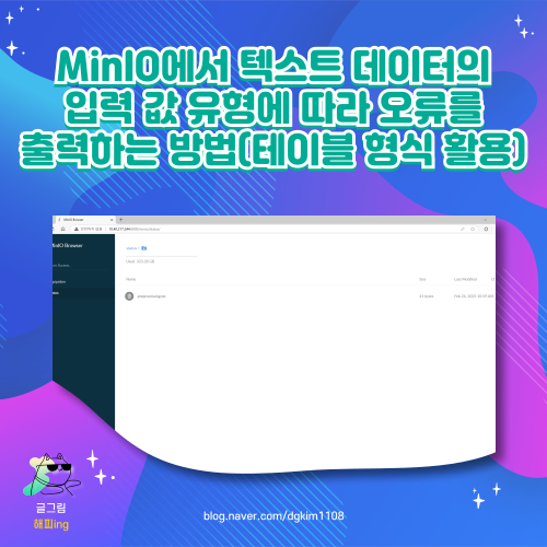  MinIO에서 텍스트 데이터의 입력 값 유형에 따라 오류를 출력하는 방법(테이블 형식 활용)