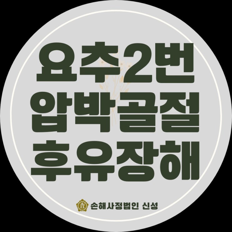  요추2번 압박골절 후유장해 인정 기준 및 보험금 지급률 총정리