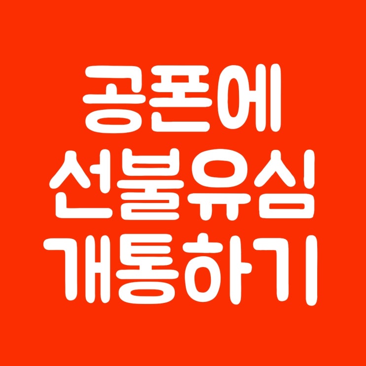  공폰에 선불유심 개통해서 사용하기