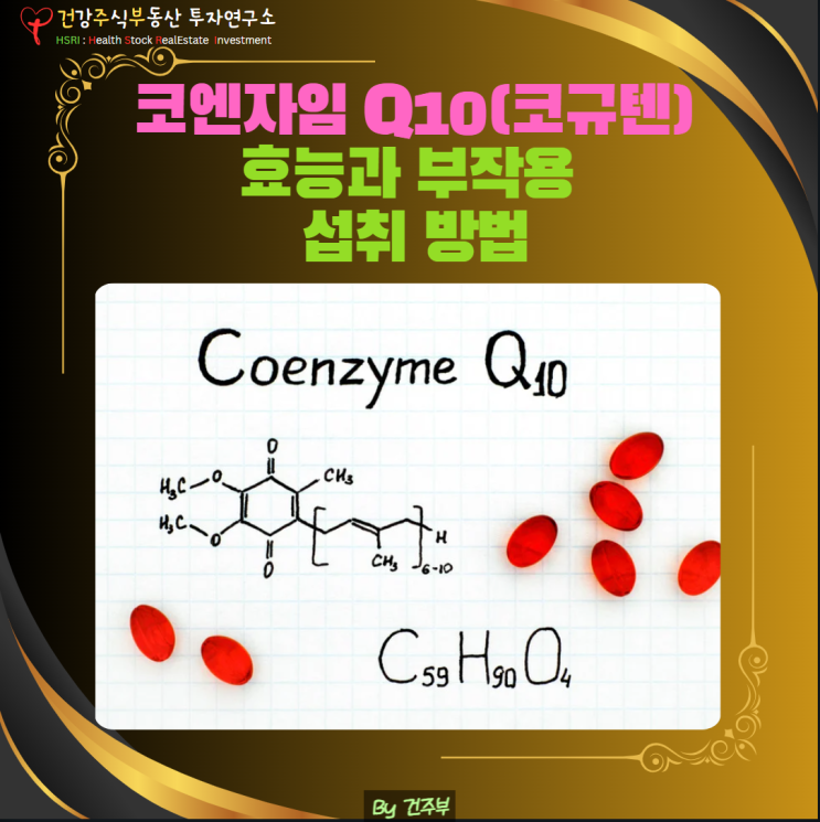 코엔자임 Q10(코큐텐) 효능과 부작용, 그리고 섭취 방법에 대해 알아보세요
