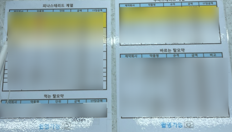  종로5가 탈모성지 정리 R.1 /병원/약국/처방전/피나/두타