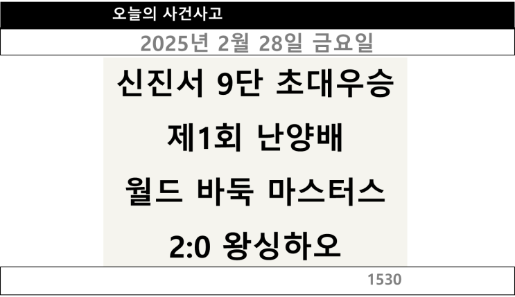  신진서 9단 제1회 난양배 바둑 월드 마스터스 우승