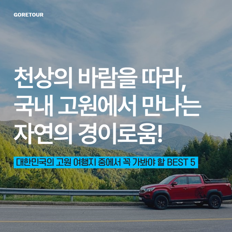  천상의 바람을 따라, 국내 고원에서 만나는 자연의 경이로움! BEST 5