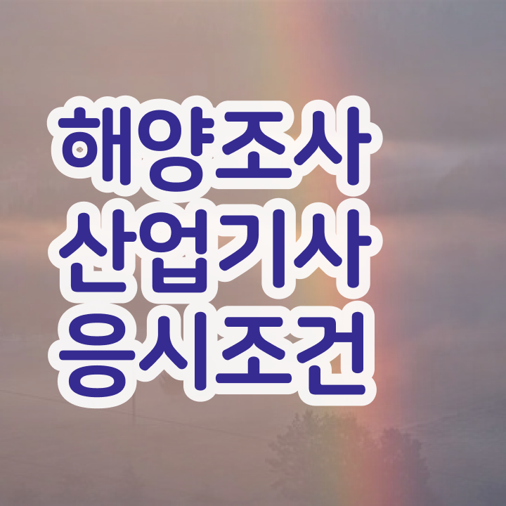  해양조사산업기사 응시조건 취득자격 집에서 온라인으로 쉽고 빠르게 준비한 과정