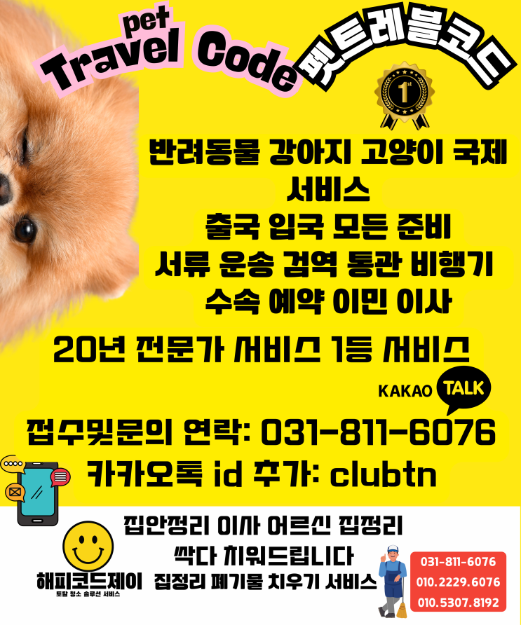  반려동물 강아지 고양이 반려견 대형견 해외 이민 이사 검역 카고 이동 서류 원스톱 올 서비스 [강아지 고양이 핸드캐리운송]