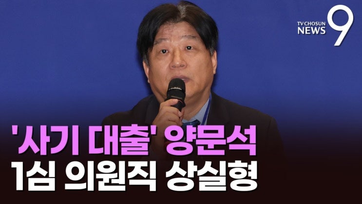 더불어민주당 <b>양문석 의원</b>, <b>사기</b><b>대출</b> 혐의로 당선무효형 선고... 