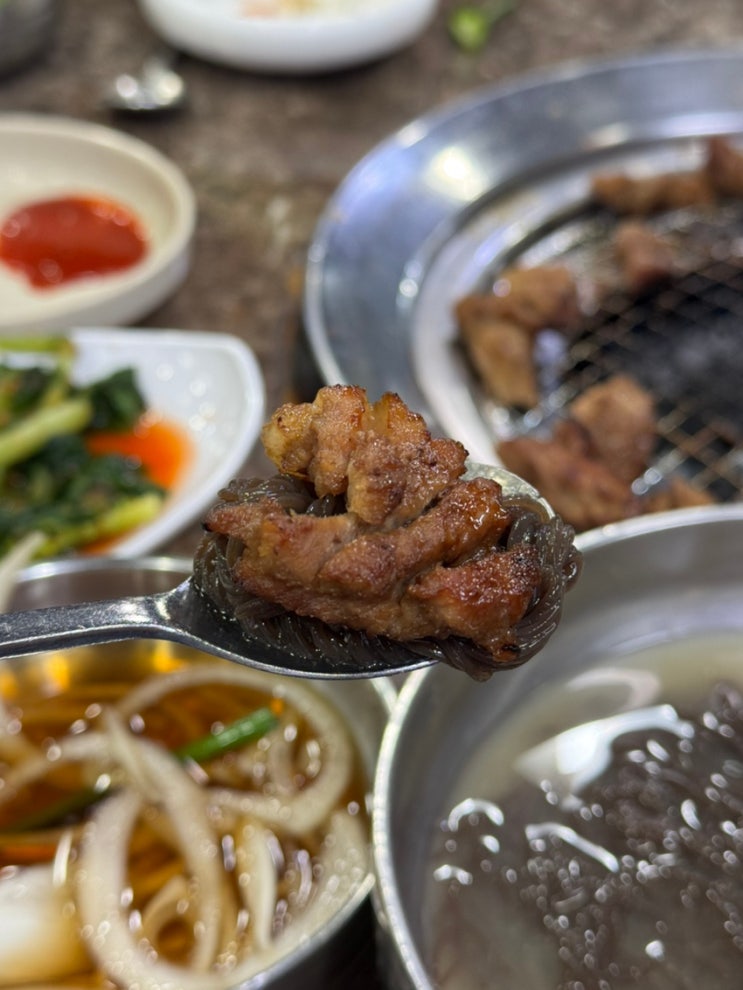  신도림 고기집 돼지갈비 맛집 우리들숯불갈비 육쌈냉면