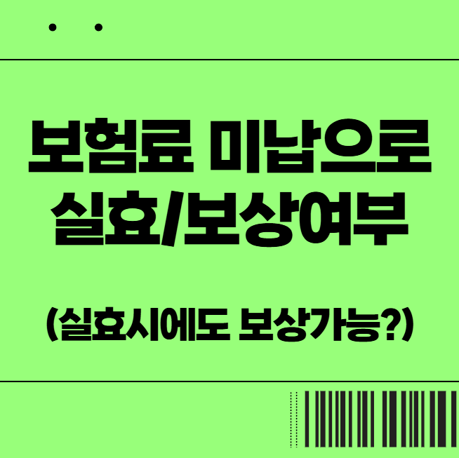  보험료 미납으로 인한 실효(보상 가능 여부)