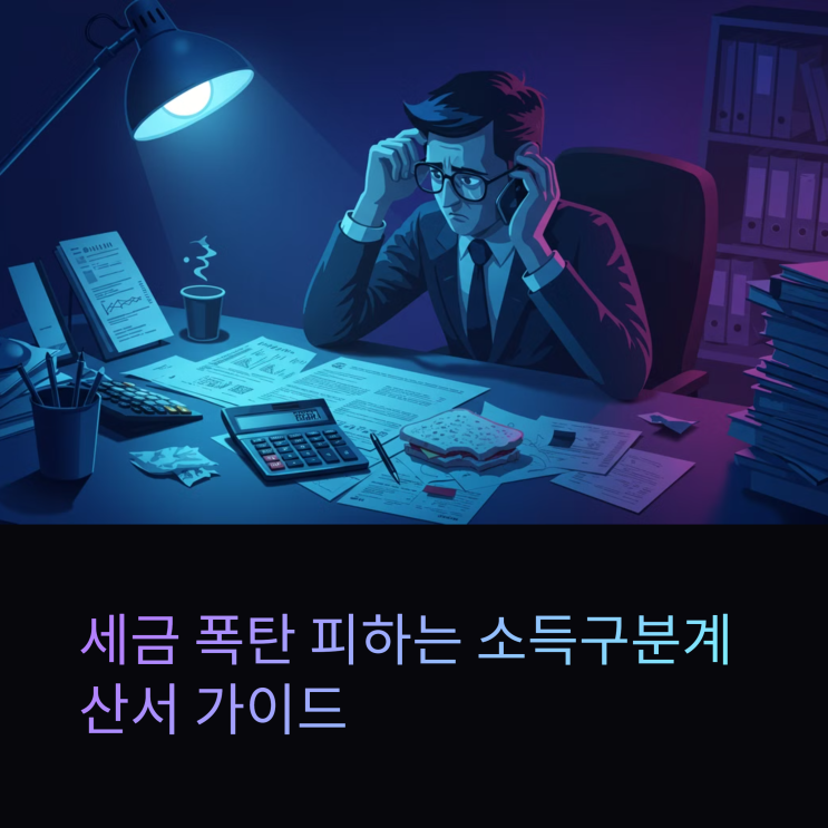  소득구분계산서 작성방법: 세금 폭탄 피하는 실전 가이드