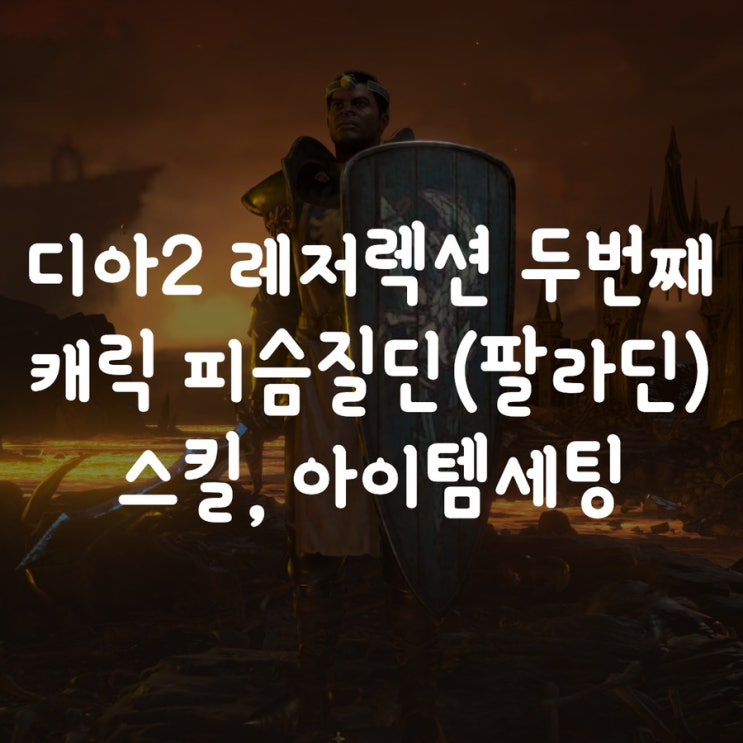  디아2 레저렉션 두번째 캐릭 피슴질딘(팔라딘) 스킬, 아이템세팅