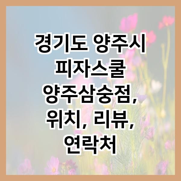 피자스쿨 양주삼숭점 사진 1