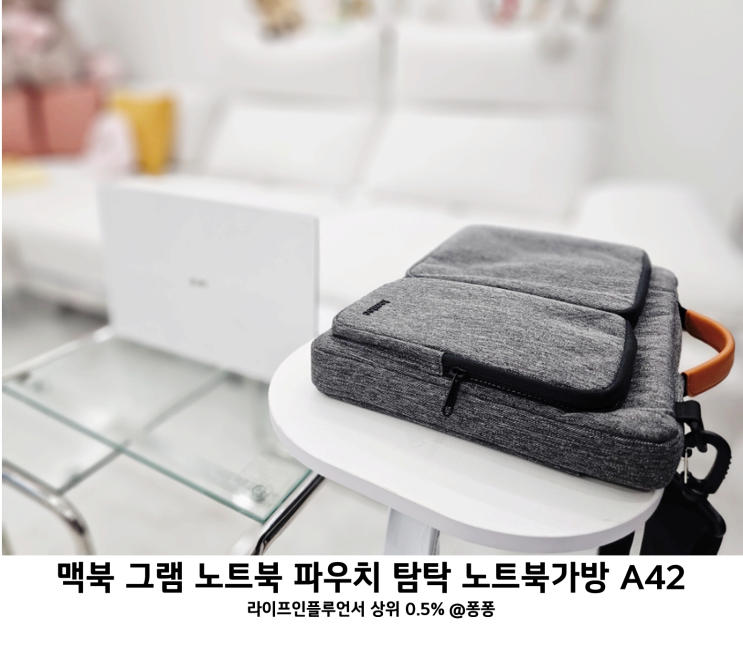 육아인플루언서 추천 노트북 가방 탐탁 A42 LG 그램 맥북 파우치