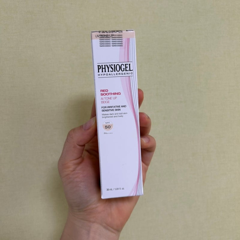 피지오겔 레드수딩 AI 톤업 베이지 선크림 30ml 사용 후기