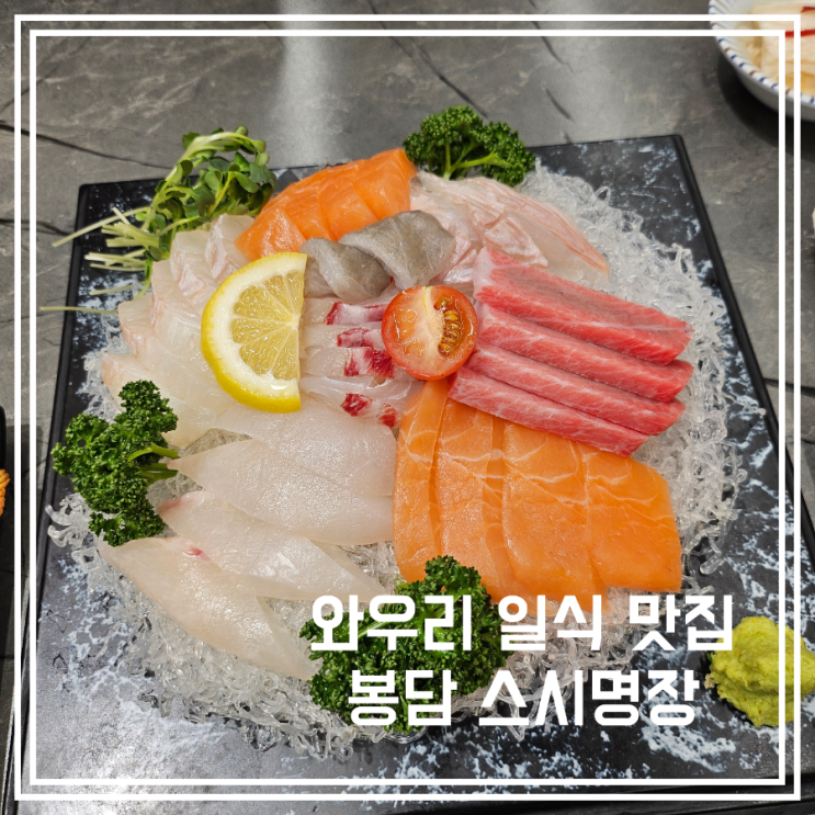  와우리 일식 맛집 봉담 스시명장 모듬사시미 생연어덮밥