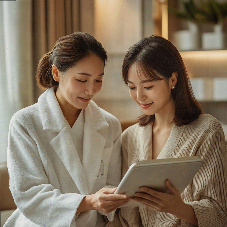  대전 피부관리, 모처럼의 친구와 함께한 꽃피는손길에스테틱원신흥동
