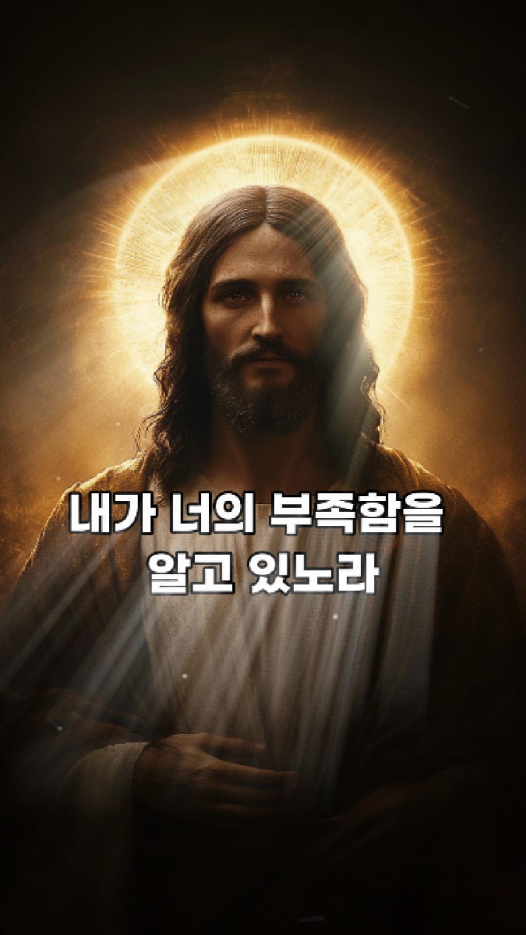  내가 너의 부족함을 알고 있노라  예수님 마음️