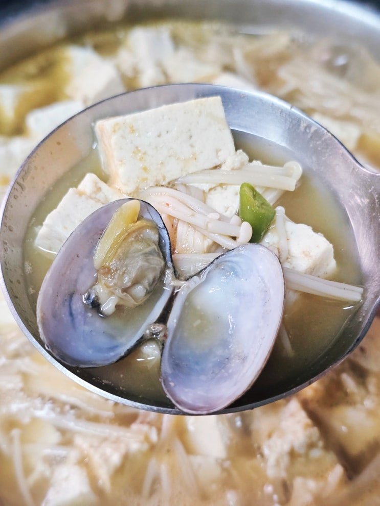  다담 정통된장양념 넣어 만든 바지락 된장찌개 만드는법