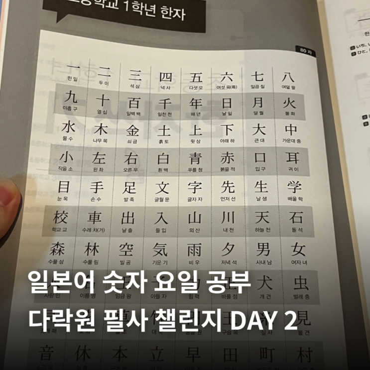  일본어 숫자 요일 공부 | 다락원 필사챌린지 DAY 2