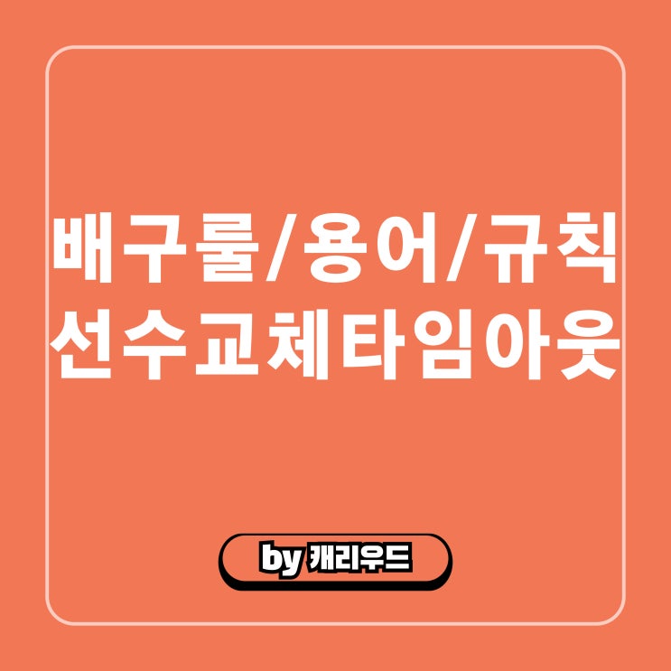  배구 선수 교대 규칙 선수 교체 횟수 타임아웃 경기 룰