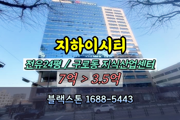  지하이시티지식산업센터 경매 구로동 50평 사무실 3억대 [2024타경109156]