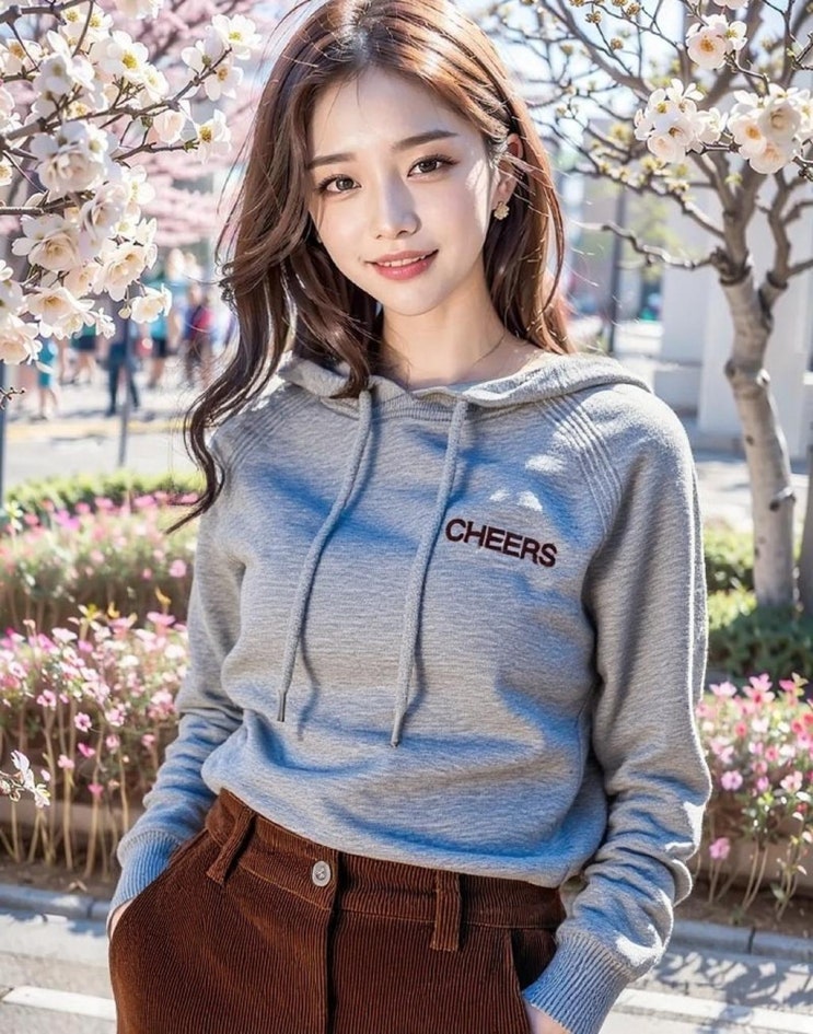  가슴 큐빅 로고 후드 니트 리뷰