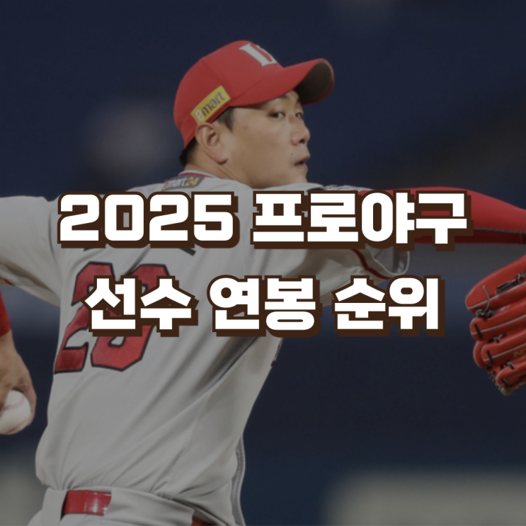 2025 <b>프로야구</b> 선수 연봉 순위... 인상률 <b>투수</b> 타자 <b>외국인</b>... 