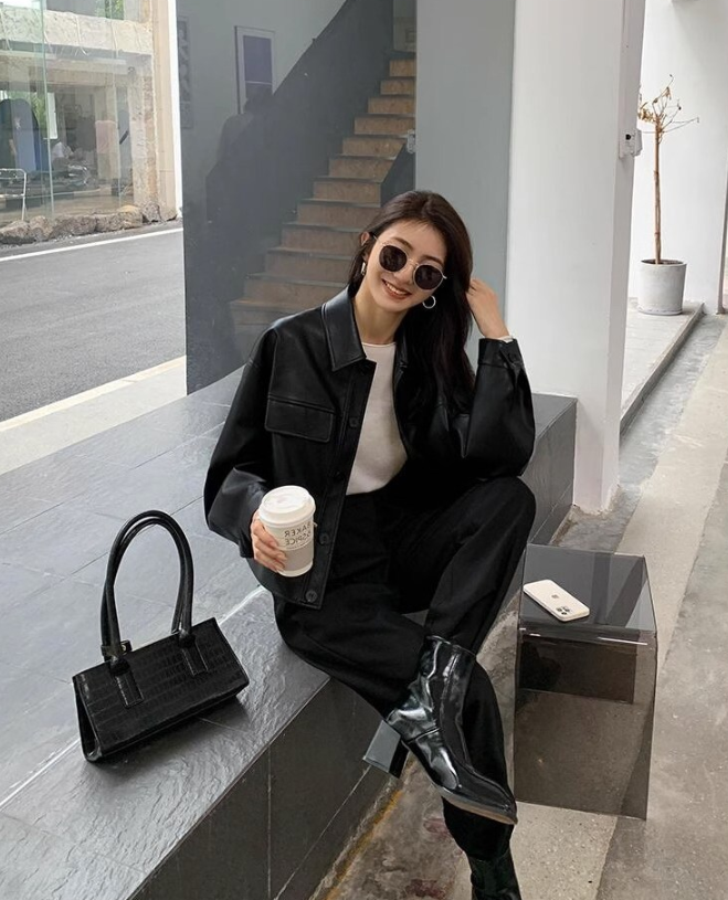  올 봄 패션이 고민된다면? 지금부터 입기 좋은 여자 비건 레더 가죽 자켓 코디 추천