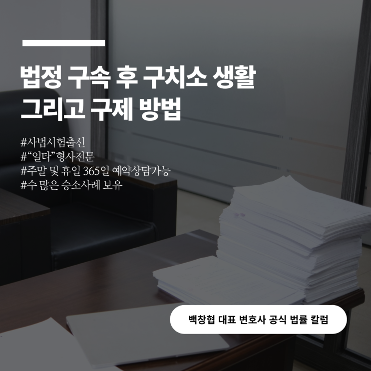  법정 구속 후 구치소 생활 그리고 구제 방법