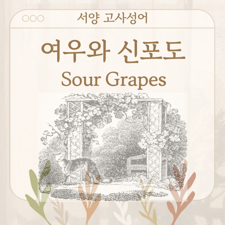  서양 고사성어 뒤집어 보기 (17. 여우와 신포토)