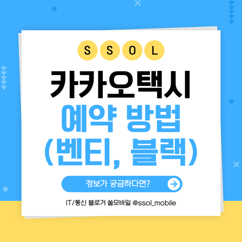 카카오택시 예약 방법 (벤티, 블랙)