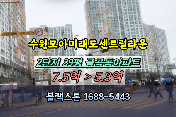  수원모아미래도센트럴타운 2단지 경매 39B평 4룸 [2024타경55008]