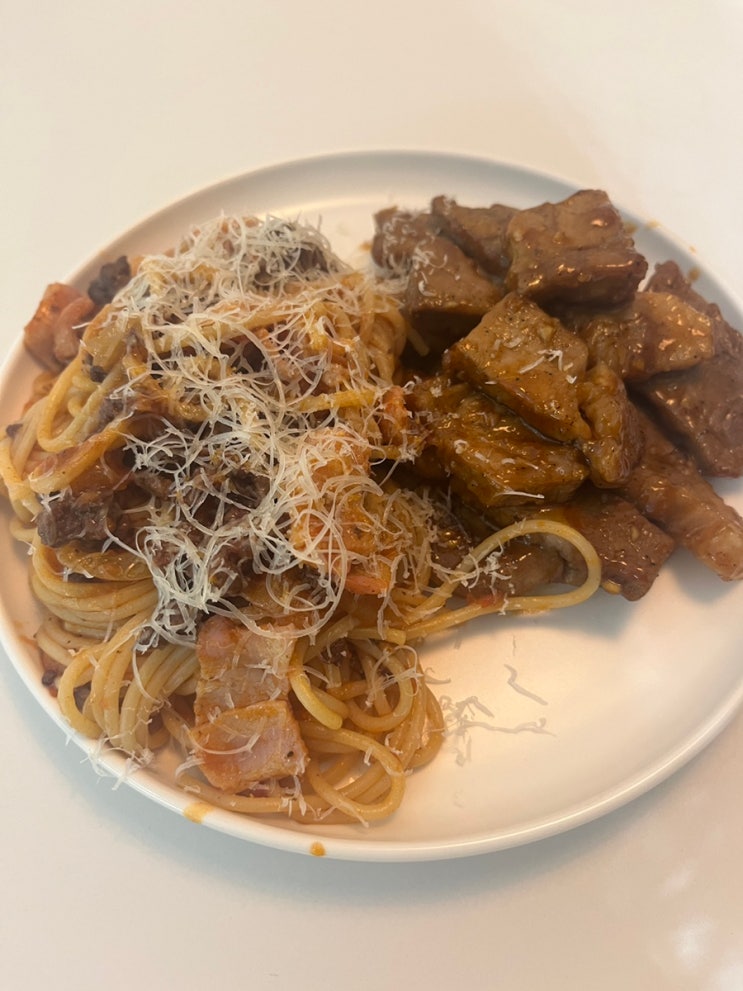  250306 오늘의 집밥 : 토마토파스타,목살