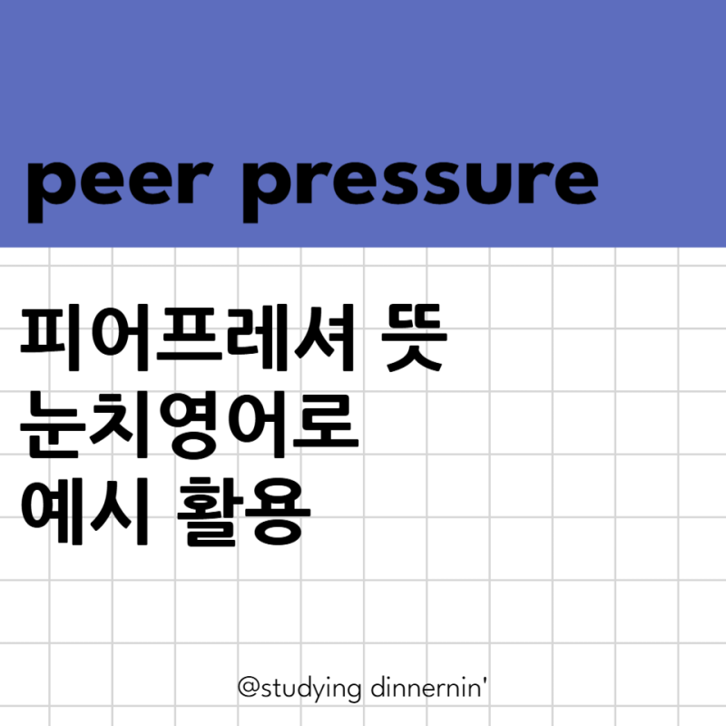peer pressure 피어프레셔 뜻 의미 예시 눈치영어로